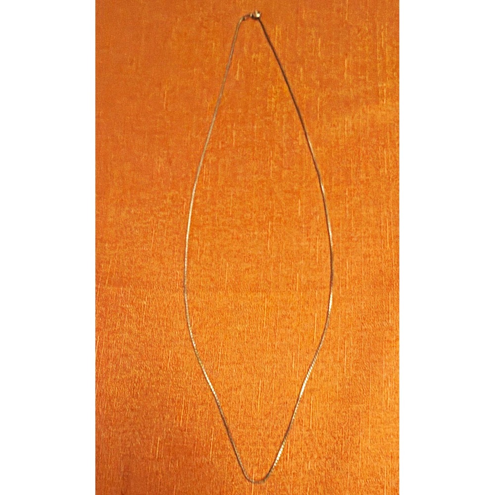 Italy 925 Sterling Silver Box Chain Necklace, Spring Ring Closure, No Stone